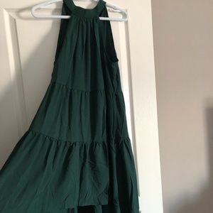 High low Green Dress